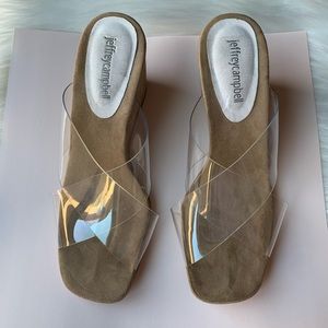 Jeffrey Campbell Mystical Wedge Sandal, clear